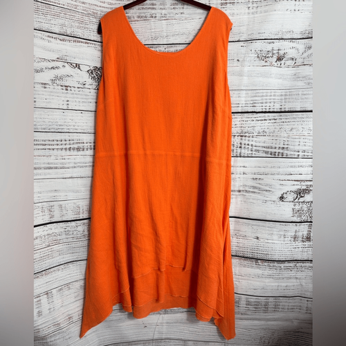 Soft surroundings Dress Womens Plus size 2X gauze asymmetric celosia orange New - 第 3/14 張圖片