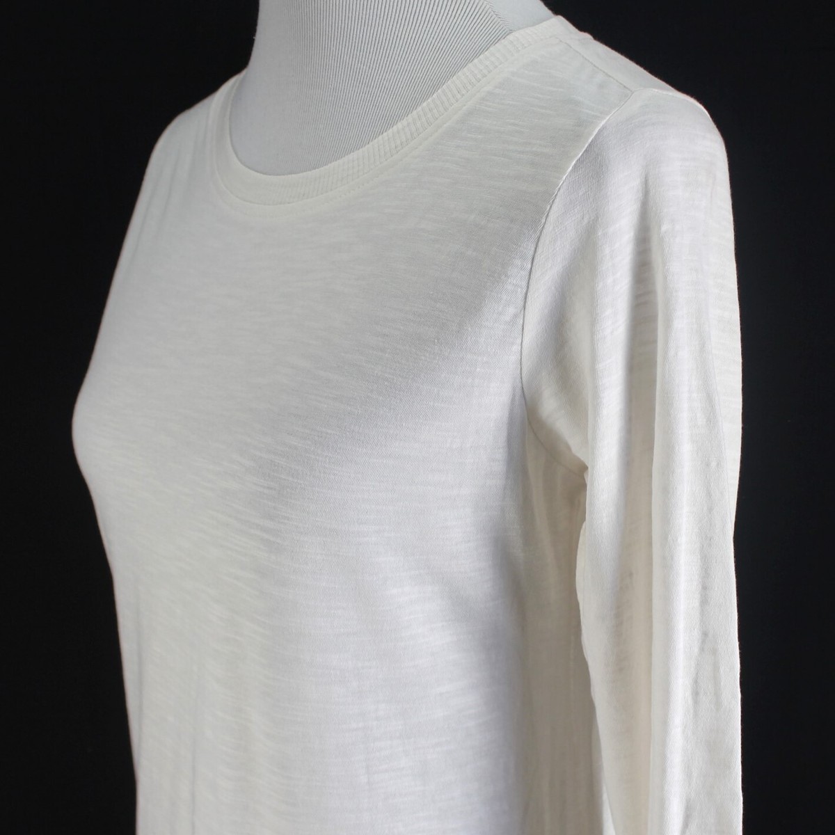 LOGO Lori Goldstein Knit Top Womens Size XS Ivory 3/4 Sleeve
