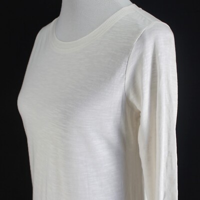 LOGO Lori Goldstein Knit Top Womens Size XS Ivory 3/4 Sleeve