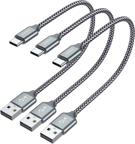 Short USB C Cable 1ft 3-Pack USB A to Type-C Charger Cord 3.1A Fast Charging ... - 第 1/12 張圖片