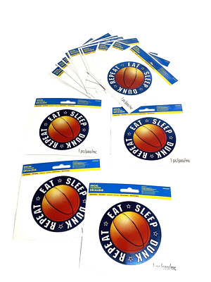 24 pack - EAT SLEEP DUNK REPEAT Basketball Decal Sticker 4'' Party Supplies
