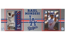 PLACA DE ALUMINIO DELGADO LOS ANGELES DODGERS RAUL MONDESI TARJETA # 288 Y 216