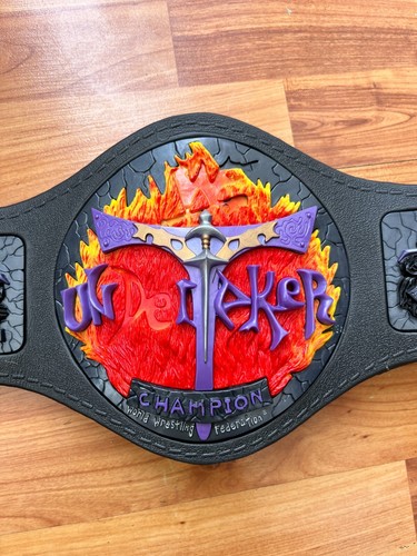 WWE WWF THE UNDERTAKER HEAVYWEIGHT CHAMPIONSHIP JAKKS WRESTLING BELT FOAM 1999 - Picture 6 of 9