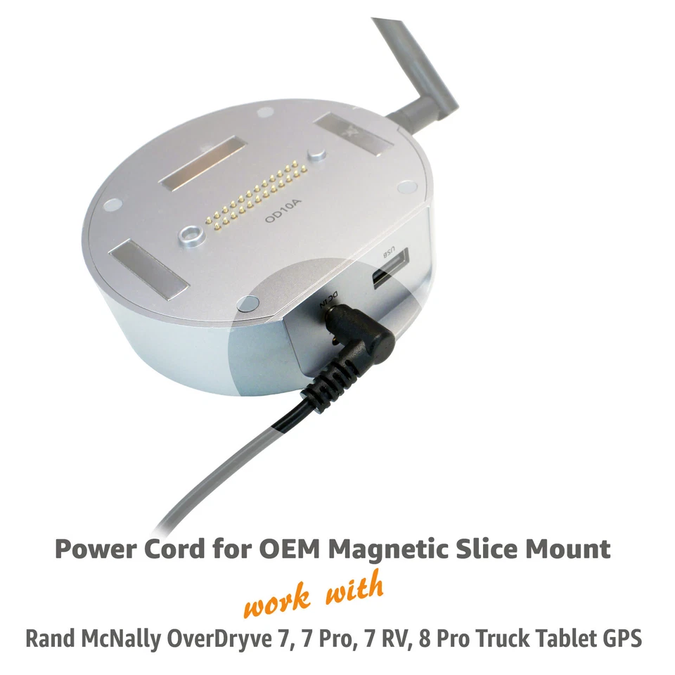 Cargador de coche para Rand McNally OverDryve 7 8 Pro RV camión tableta GPS montaje en rebanada Foto 2 de 4