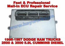 1996-1997 DODGE RAM TRUCKS 2500,3500 DIESEL ENGINE PCM,ECU,ECM, REPAIR SERVICE.