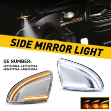 Clear LED Side Mirror Turn Signal Light Sequential For Dodge Ram 1500 2500 3500