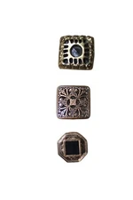 Nony New York Antique Style Gold Tone Button Covers Lot Of 3