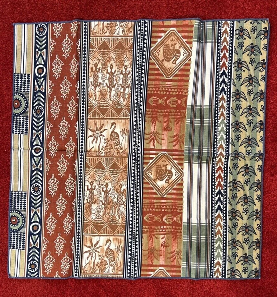 Juego de 8 Servilletas de Cena Temáticas Tribales Multicolor Cuadradas 17" Marrón Camel Foto 2 de 4