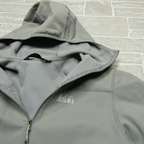 Sweat à capuche polaire REI femme gris moyen poches zippées complètes - Photo 2/11
