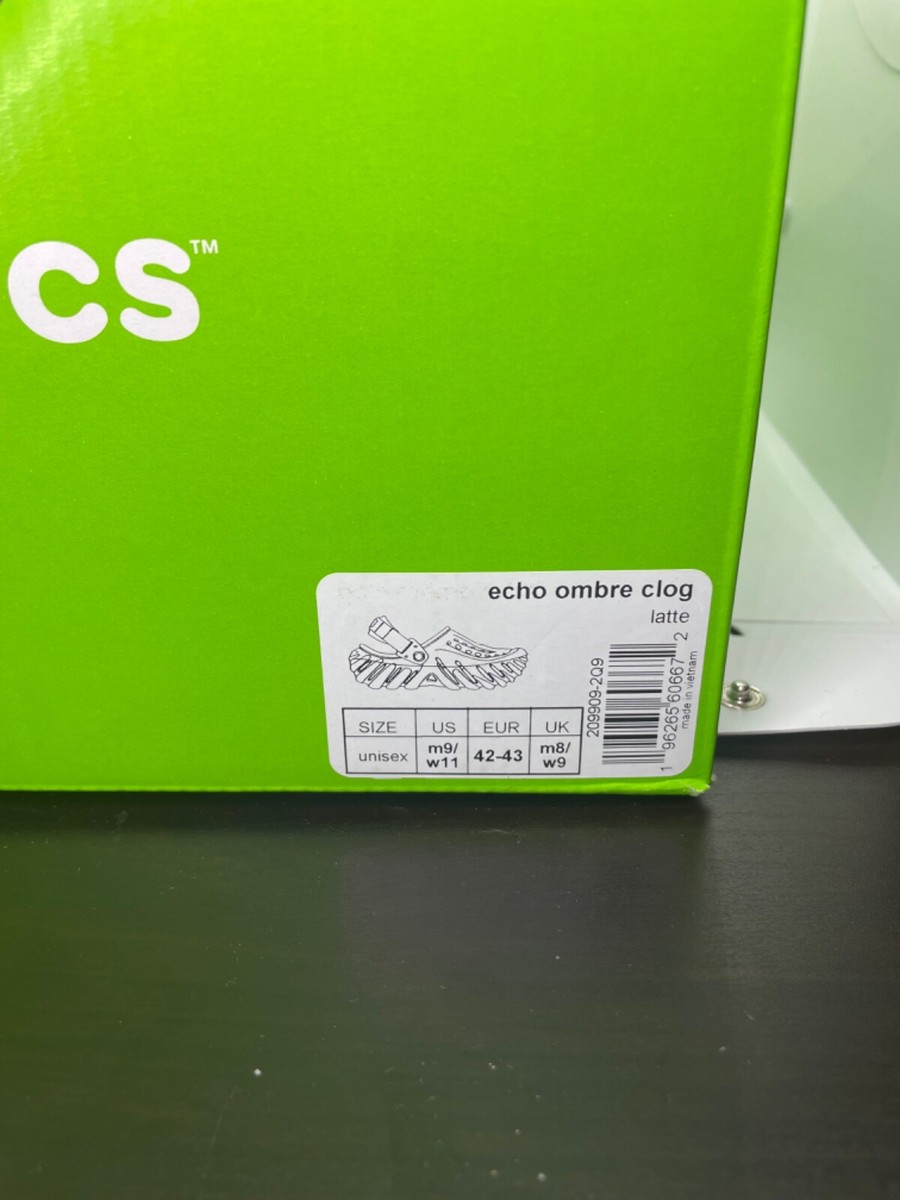 Crocs Echo Ombré Clog Latte Mens Size 9 New In Box 209909-209 | eBay
