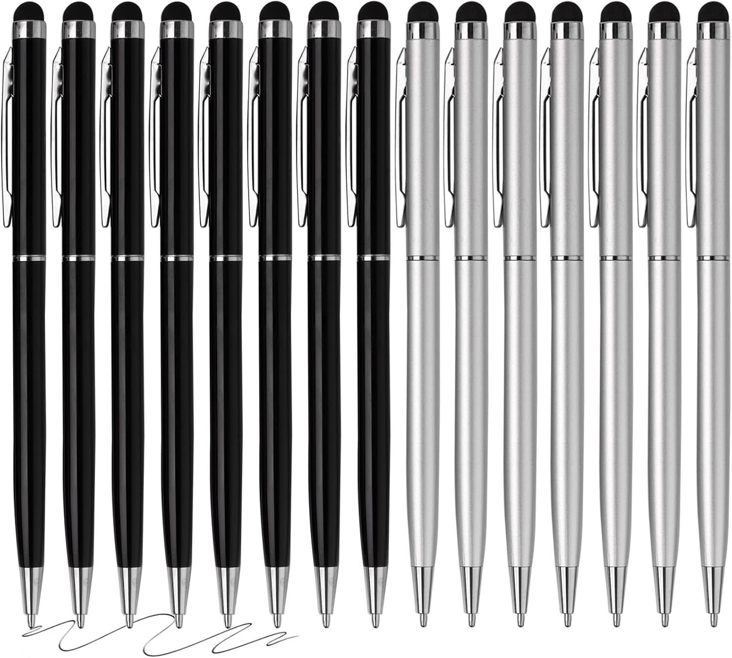 2-in-1 Stylus & Ballpoint Pen Set for Touch Screens - 15pk-image