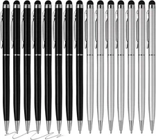 Stylus Pens for Touch Screens, 2 in 1 Stylus Pen & Black Ink Ballpoint Pens 15pk