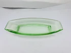 Vtg. Uranium Green Oblong Celery 3400 By Cambridge, Bread, Trinket Dish 11”