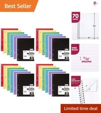 Multi-Purpose Spiral Notebook Pack - 24 Pack, 7-1/2" x 10-1/2" - Wide Ruled