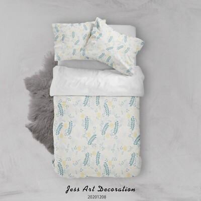 3D Leaves Flora Pattern Quilt Cover Set Bedding Sets Pillowcases Queen 12