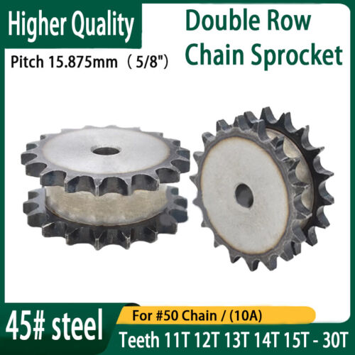 11T - 30T Sprockets for #50 (10A) Duplex Roller Chains, Pitch 5/8 Inch 15.875 mm - Picture 1 of 7