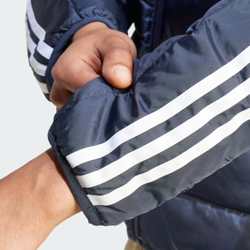 Size XL- Adidas Men's Essentials 3-Stripes Light Down Jacket
