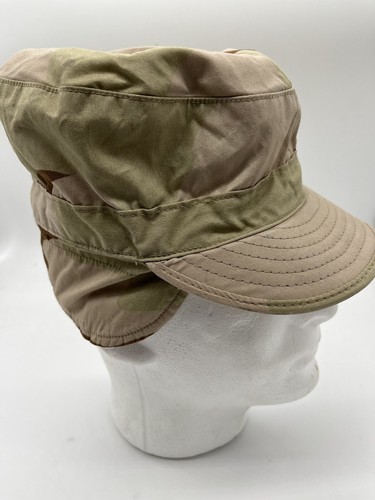 US Military Issue Desert DCU 3 Color Camouflage Ear Patrol Cap Hat Sz 6 7/8 #15 - Picture 4 of 7