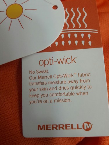 NWT Women's Merrell Barefoot Size L Orange Opti-Wick Athletic Top UPF 20+ - Picture 5 of 6