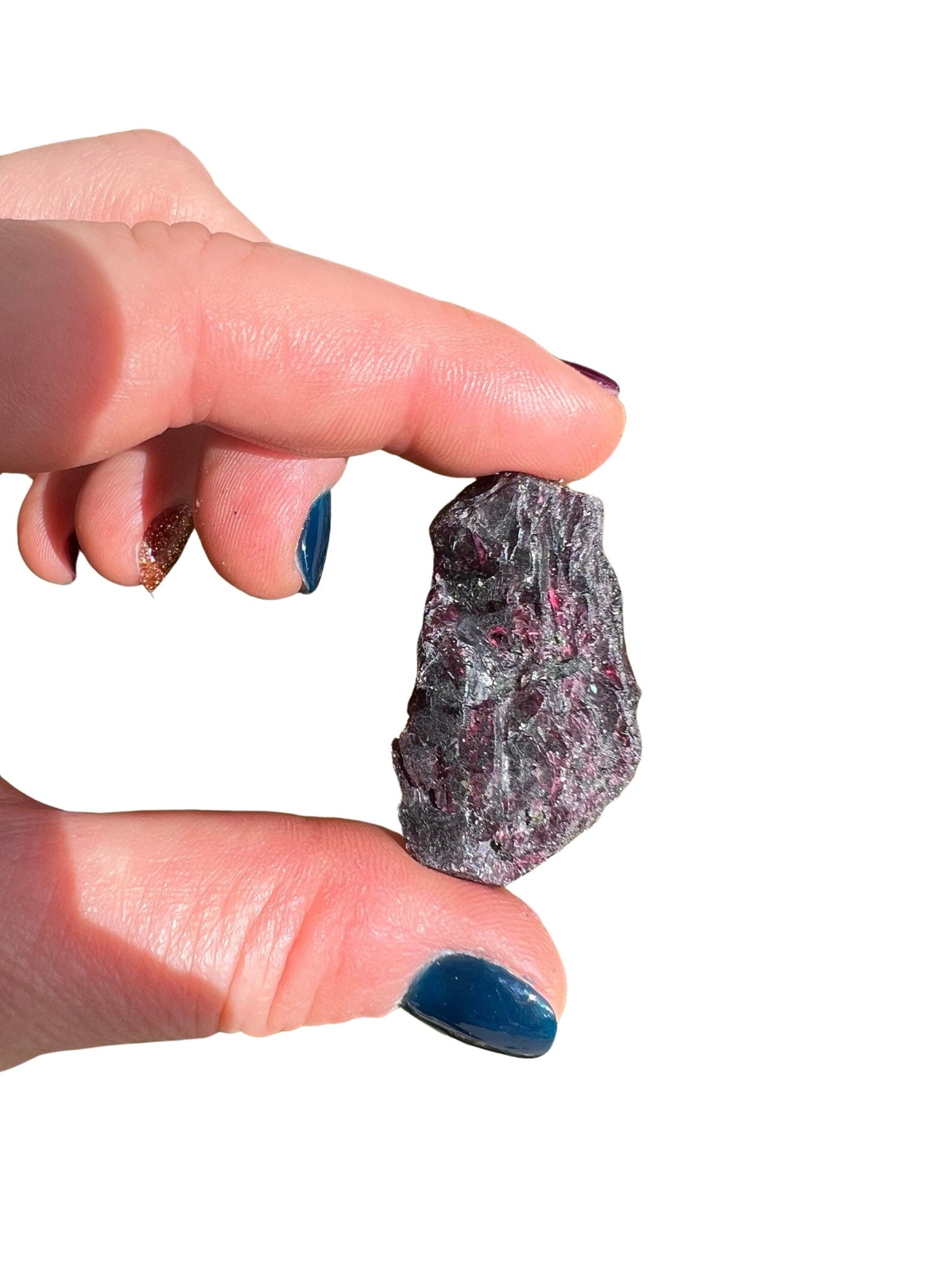 Raw Rhodolite Garnet Crystal - Natural Dark Garnet Stone