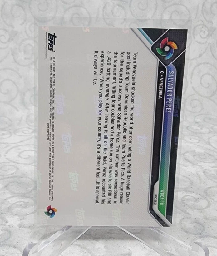 2023 TOPPS NOW CARD ALL-WORLD BASEBALL CLASSIC TEAM CARD SALVADOR PEREZ #WBCA-10 - Image 2 of 2