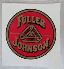 Fuller & Johnson Gas Engine Motor 4" Water Slide Off Decal *FREE SHIP*