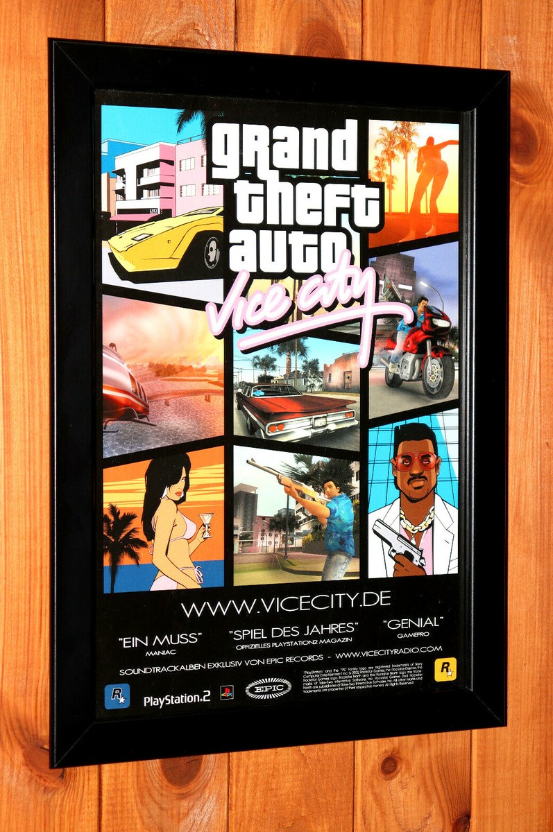 【超希少】GTA VC グランドセフトオートバイスシティ　販促ポスターB2 Grand Theft Auto Vice City GTA PS2 Xbox Vintage Small Promo