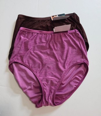 2 Vanity Fair Illumination Brief Panty Cappuccino & Raspberry 13109 Sz 6/M - NWT