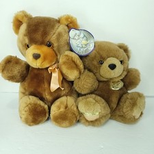 Dark Brown Teddy Bear Plush Stuffed Animal 10" Sitting Lot Of 2 Xmas