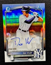 Topps 2025 Bowman Draft Chrome Refractor Auto Dax Kilby /499 Yankees