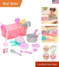 Children s Role Play 21-Piece Kitchen Set Includes Hand Mixer Storage Bin