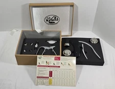 VTG La Vigna Wine Bottle Opener Accessories Kit Glass Charms Leather Box NEW