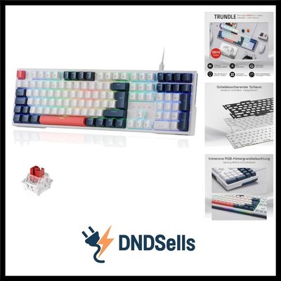 Redragon K668 QWERTZ-Layout Kabelgebundene Gaming-Tastatur, 105+4 Tasten Tast...