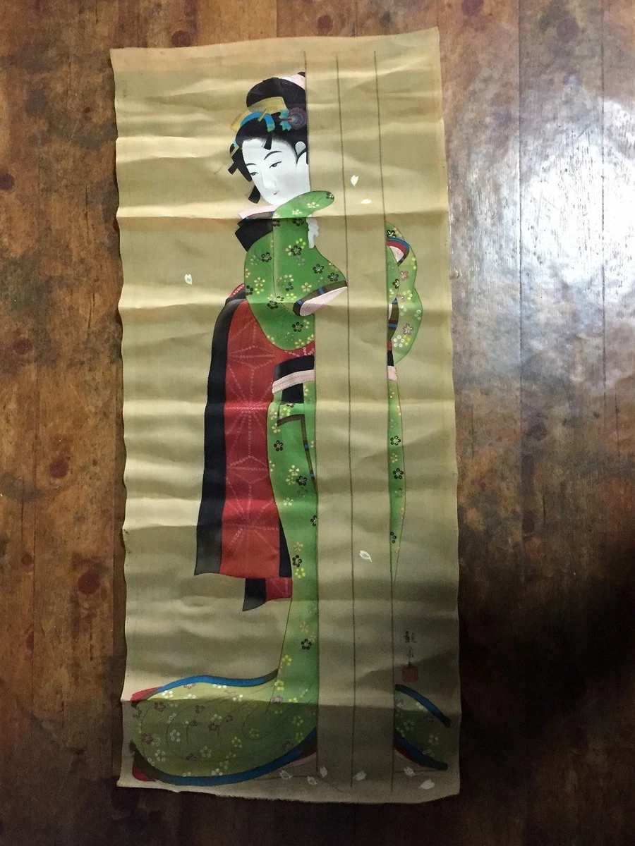 艺妓画在古董日本画作、画卷| eBay