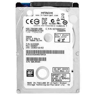Hitachi HTS545050A7E380 500GB 8MB Cache 5400Rpm Sata II 2,5''