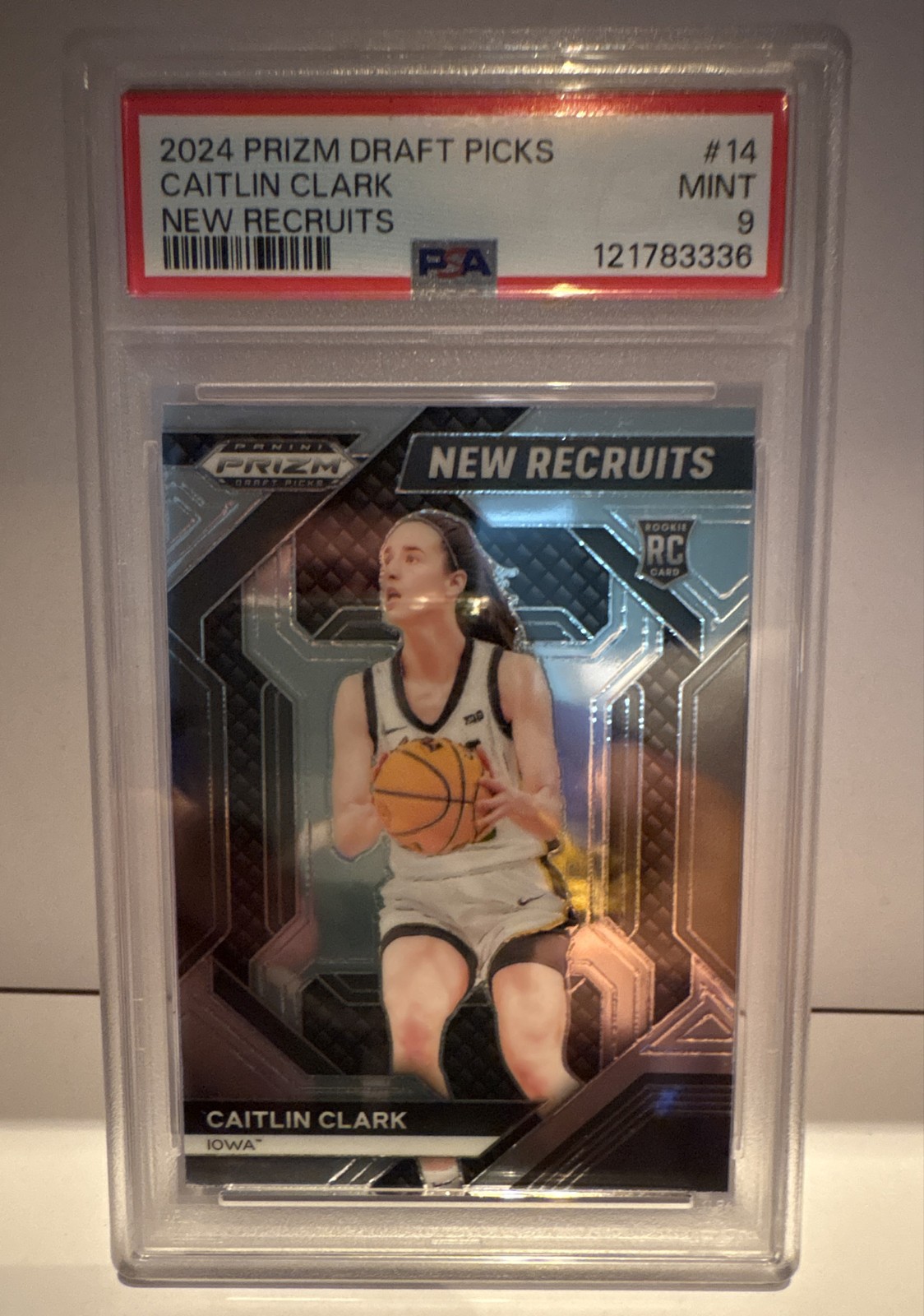 2024-25 Panini Prizm Draft Picks New Recruits Caitlin Clark RC PSA 9 Mint LowPop