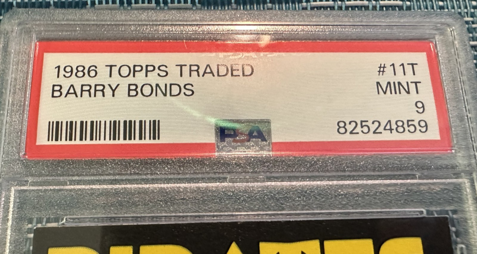 Barry Bonds 1986 Topps Traded Pirates Rookie Baseball Card #T11 PSA 9 view 2