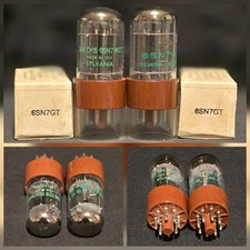 SYLVANIA 6SN7 GT JAN CHS CHROME TOPPED HALO GREEN LABEL PERFECT MATCHED SET NIB