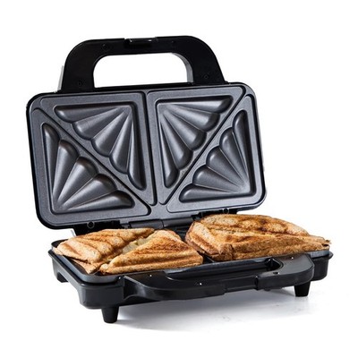 Quest 35630 Tieffüllbarer Sandwich-Toastie-Maker/Antihaftbeschichtet Einfach 2 Scheiben, Silber 