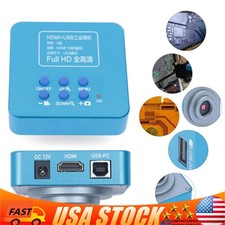 HD 1080p HDMI Industrial Digital Video Microscope Camera C Mount USB Blue NEW