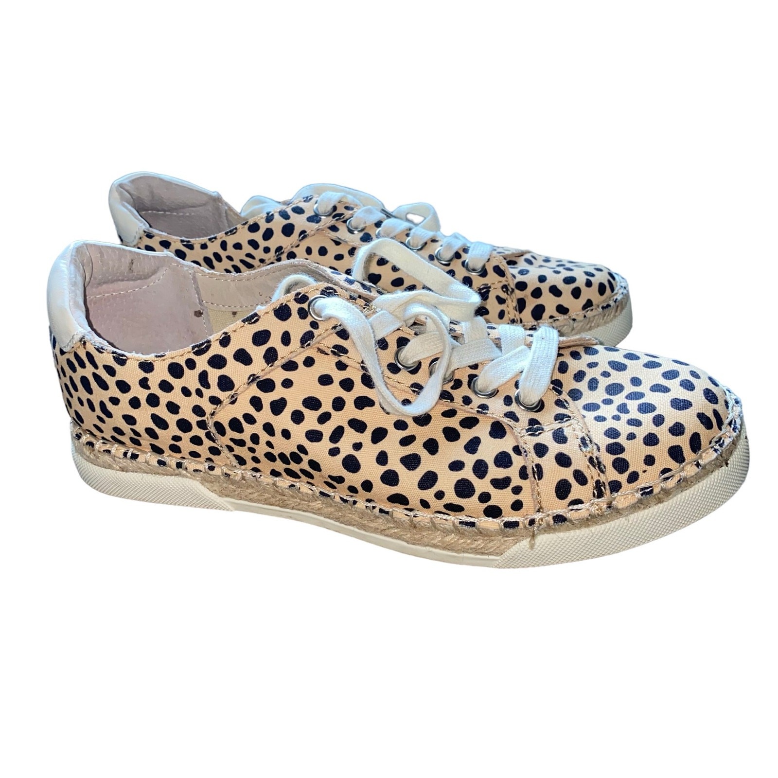Dolce Vita Morris Leopard Espadrille Lace Up Sneakers Size 9M