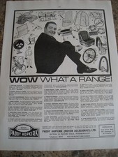 PADDY HOPKIRK MOTOR ACCESSORIES WOW WHAT A RANGE 1966 ADVERT A4 FILE 54