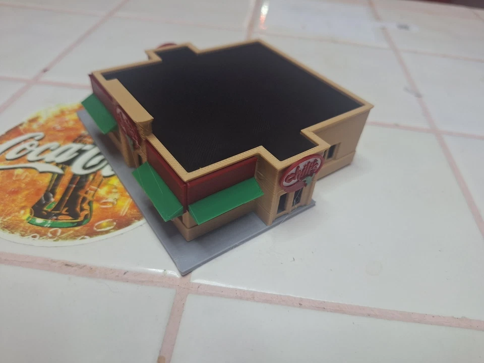 Construcción de chiles a escala N construida a medida comida rápida impresa en 3D terminada construida Foto 3 de 4