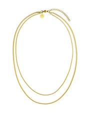 Stainless Steel Two-Layer Adjustable Necklace 15.75-17.72" Waterproof Fashion...