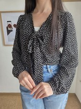 Dotti Bluse Schwarz Muster Schranke Schranken...