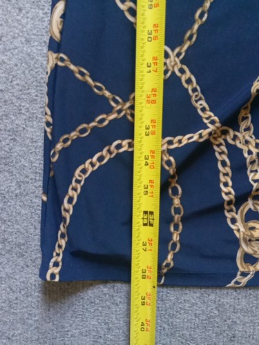 Lauren Ralph Lauren Dress Women's 4 Gold Chain Link Equestrian Print Stretch EUC - Picture 6 of 8