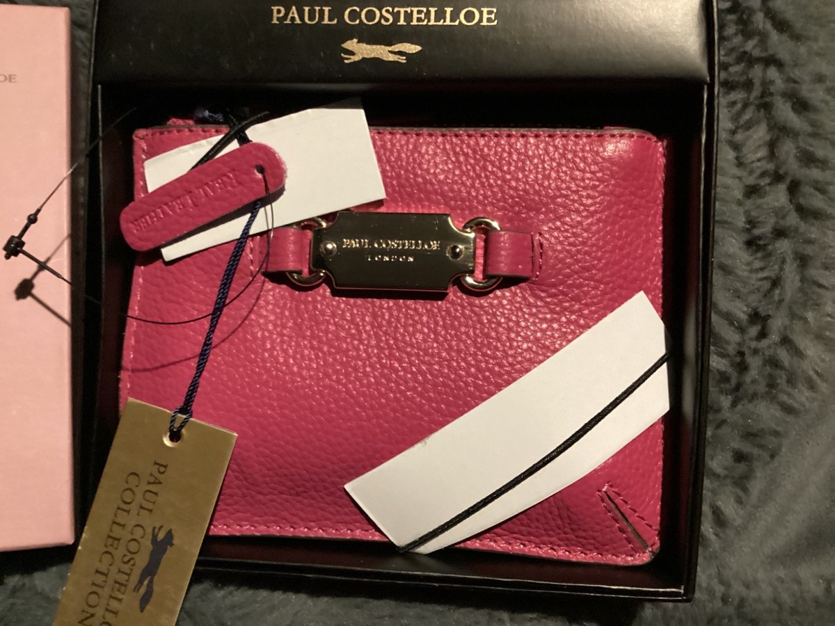 BNIB New Paul Costelloe Pink Leather Zipped Coin Purse - 13cm x