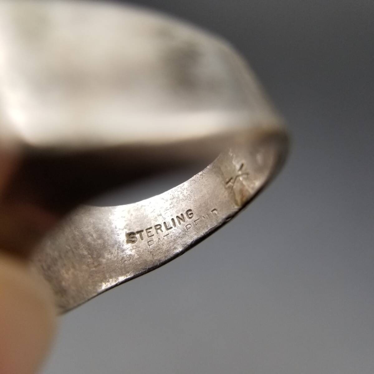 50's Vargas Initial Letter JH 925 Silver Vintage Signet Ring