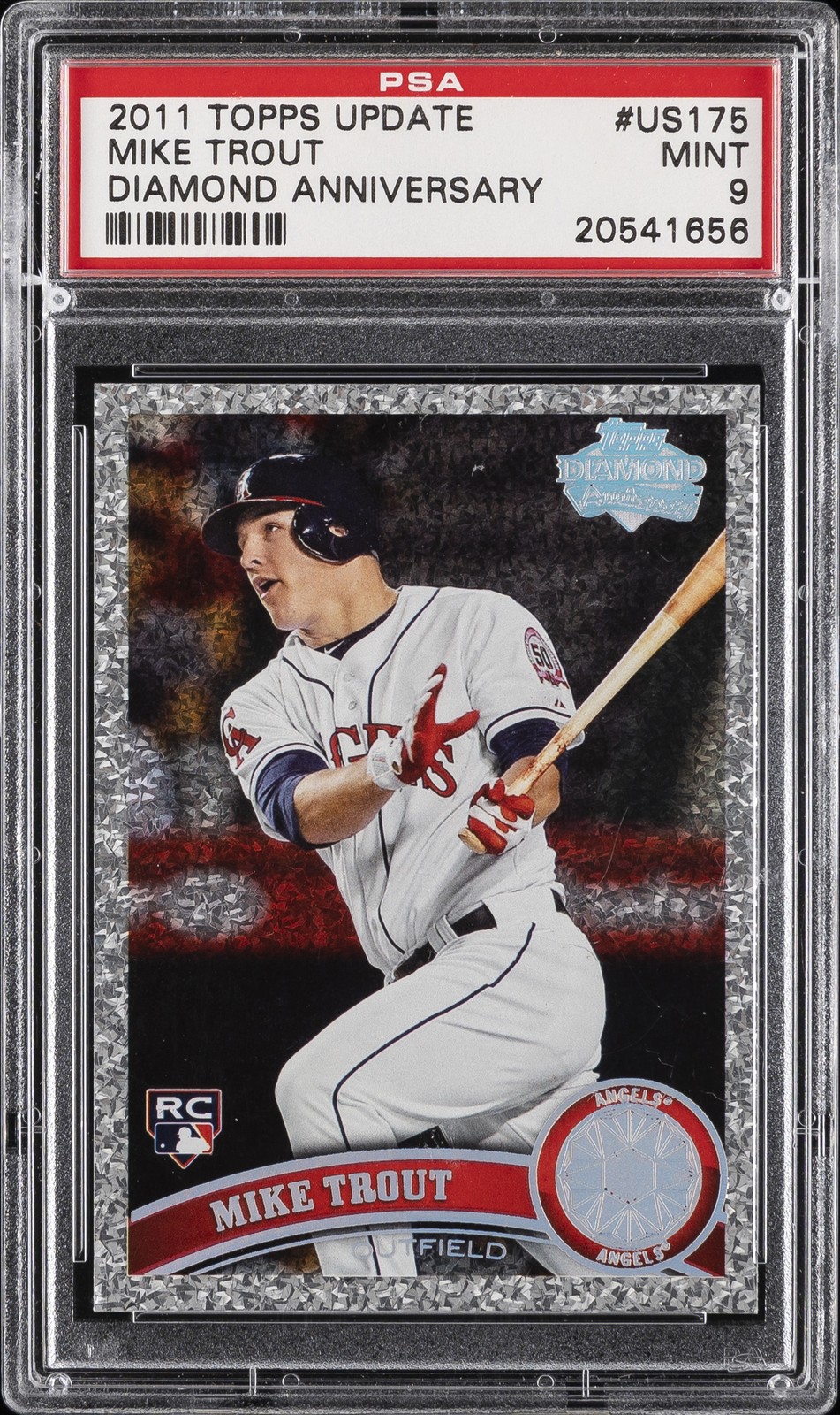 2011 TOPPS UPDATE DIAMOND ANV #US175 MIKE TROUT ROOKIE RC PSA 9
