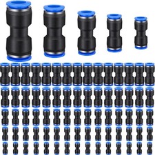 Konohan 100 Pcs Quick Connect Air Hose Fittings 1/8", 4/6/8/10/12 mm, Black